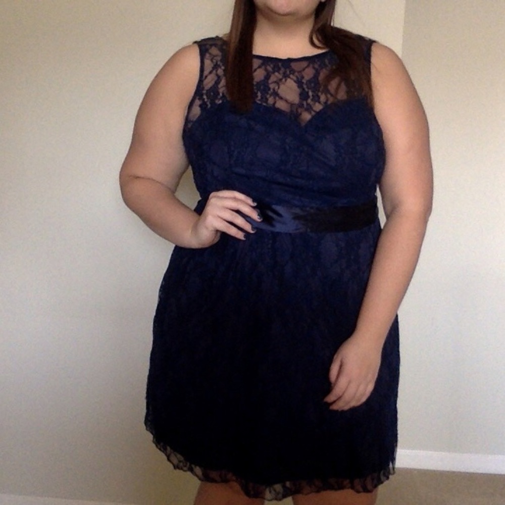 Navy Lace Cocktail Dress